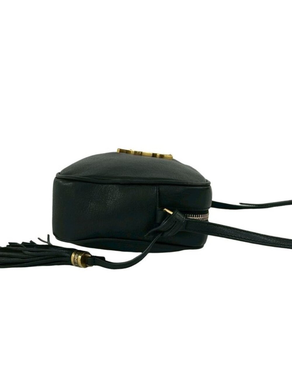 Saint Laurent Paris YSL Logo Leather Tassel Mini Shoulder Bag Pochette Black - Picture 6 of 10